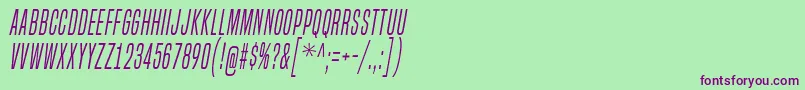 BuiltTitlingLtIt Font – Purple Fonts on Green Background