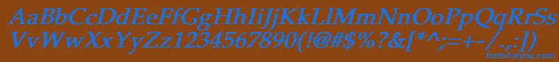 Шрифт PheasantBoldItalic – синие шрифты на коричневом фоне