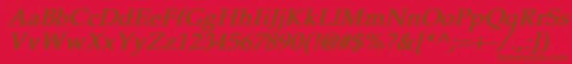 Шрифт PheasantBoldItalic – коричневые шрифты на красном фоне