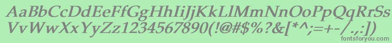 フォントPheasantBoldItalic – 緑の背景に灰色の文字