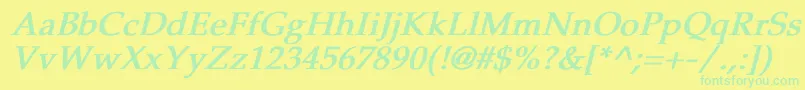 PheasantBoldItalic-Schriftart – Grüne Schriften auf gelbem Hintergrund