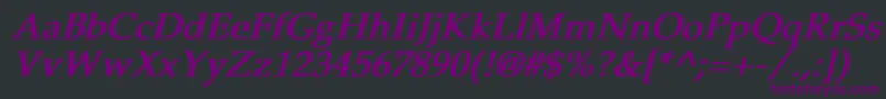 PheasantBoldItalic Font – Purple Fonts on Black Background