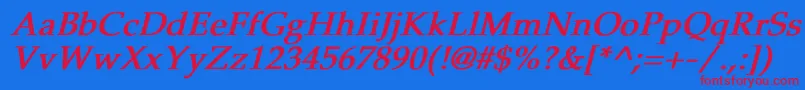 Шрифт PheasantBoldItalic – красные шрифты на синем фоне