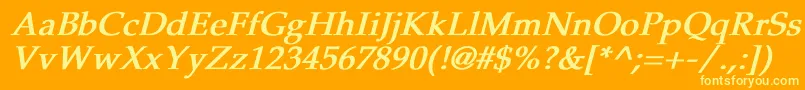 PheasantBoldItalic Font – Yellow Fonts on Orange Background