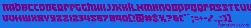 Crazyivanleft Font – Purple Fonts on Blue Background