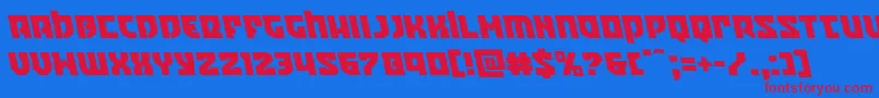 フォントCrazyivanleft – 赤い文字の青い背景