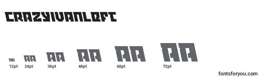 Crazyivanleft Font Sizes