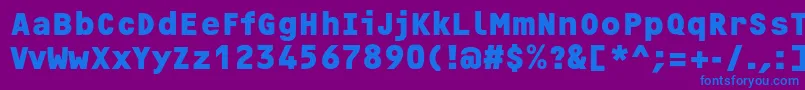 フォントOcrfBoldc – 紫色の背景に青い文字