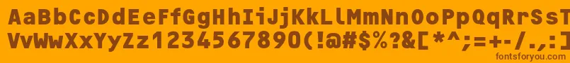 Подробнее о шрифте OcrfBoldc Шрифт OcrfBoldc – коричневые шрифты на оранжевом фоне