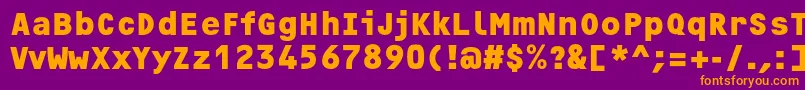 OcrfBoldc Font – Orange Fonts on Purple Background