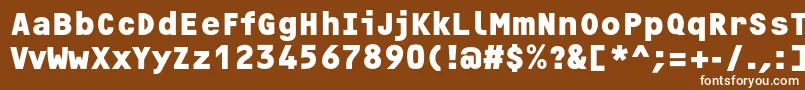 Czcionka OcrfBoldc – białe czcionki na brązowym tle