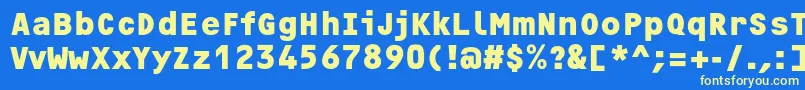 OcrfBoldc Font – Yellow Fonts on Blue Background