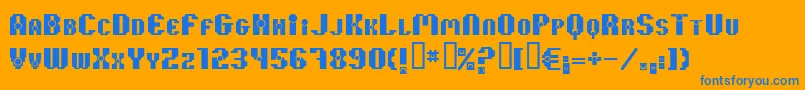 37kiloby-Schriftart – Blaue Schriften auf orangefarbenem Hintergrund