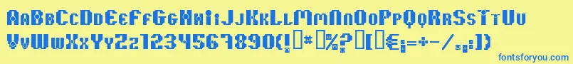 37kiloby Font – Blue Fonts on Yellow Background