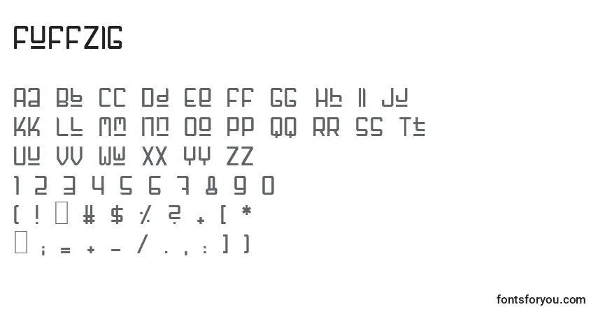 Schriftart Fuffzig – Alphabet, Zahlen, spezielle Symbole