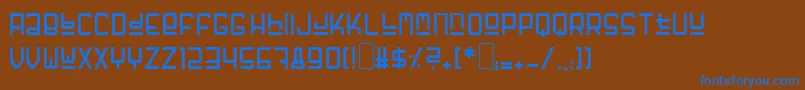 フォントFuffzig – 茶色の背景に青い文字