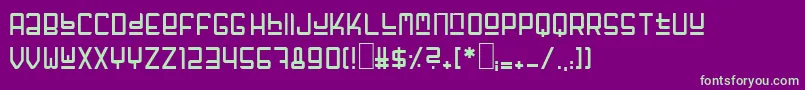 Fonte Fuffzig – fontes verdes em um fundo violeta