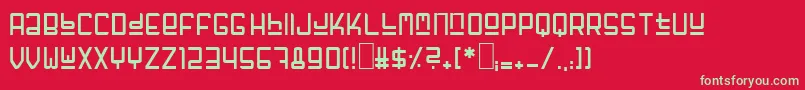 フォントFuffzig – 赤い背景に緑の文字