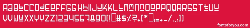 フォントFuffzig – 赤い背景に白い文字