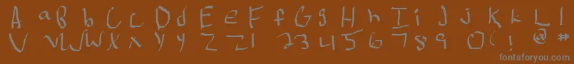 Шрифт Mr.DoodelyDooNormal – серые шрифты на коричневом фоне
