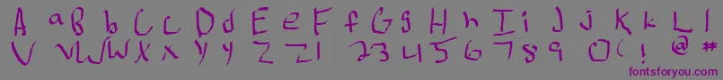 Mr.DoodelyDooNormal-fontti – violetit fontit harmaalla taustalla