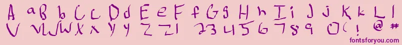 Mr.DoodelyDooNormal-fontti – violetit fontit vaaleanpunaisella taustalla