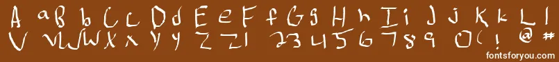 Шрифт Mr.DoodelyDooNormal – белые шрифты на коричневом фоне