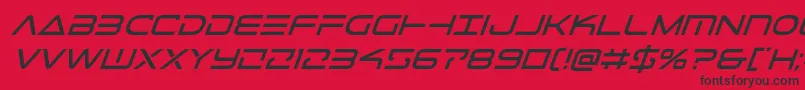 Czcionka Telemarinesital1 – czarne czcionki na czerwonym tle