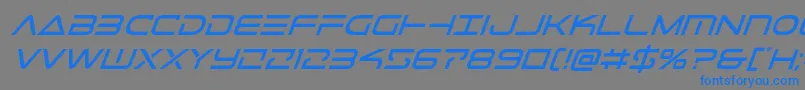 Telemarinesital1-Schriftart – Blaue Schriften auf grauem Hintergrund