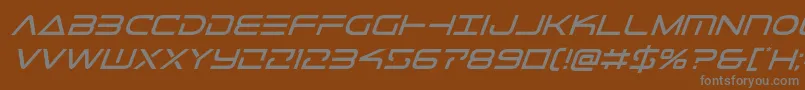Czcionka Telemarinesital1 – szare czcionki na brązowym tle