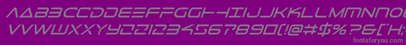 フォントTelemarinesital1 – 紫の背景に灰色の文字
