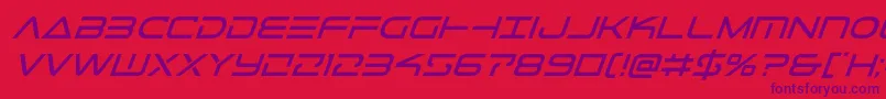 Telemarinesital1-Schriftart – Violette Schriften auf rotem Hintergrund