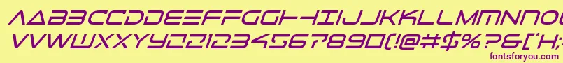 Telemarinesital1 Font – Purple Fonts on Yellow Background