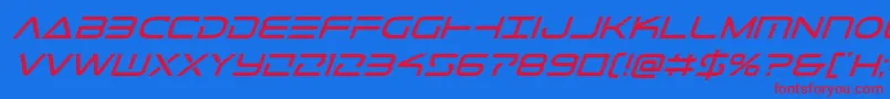 Telemarinesital1 Font – Red Fonts on Blue Background