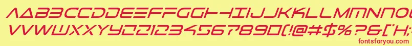 フォントTelemarinesital1 – 赤い文字の黄色い背景