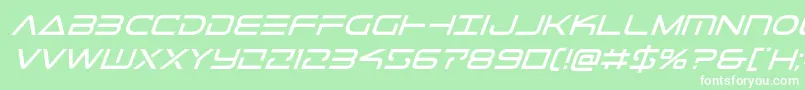 フォントTelemarinesital1 – 緑の背景に白い文字