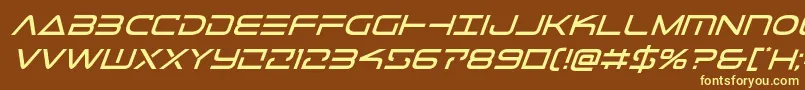 フォントTelemarinesital1 – 黄色のフォント、茶色の背景
