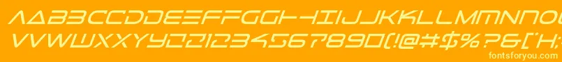 フォントTelemarinesital1 – オレンジの背景に黄色の文字