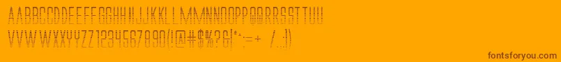 Fonte Alienleagueiigradbold – fontes marrons em um fundo laranja