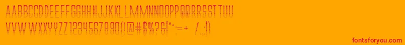 Fonte Alienleagueiigradbold – fontes vermelhas em um fundo laranja