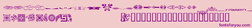 Woodcutornamentstwossk Font – Purple Fonts on Pink Background