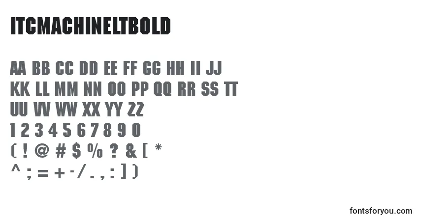 Шрифт ItcMachineLtBold – алфавит, цифры, специальные символы
