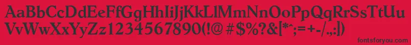 フォントHobokenserialMediumRegular – 赤い背景に黒い文字