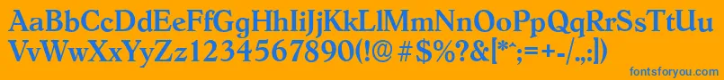 フォントHobokenserialMediumRegular – オレンジの背景に青い文字