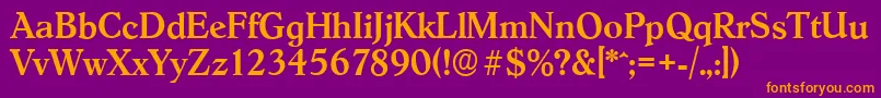 フォントHobokenserialMediumRegular – 紫色の背景にオレンジのフォント