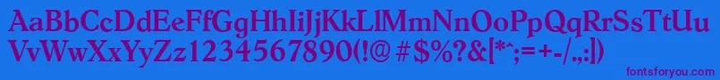 HobokenserialMediumRegular Font – Purple Fonts on Blue Background