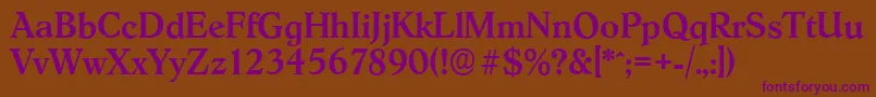 HobokenserialMediumRegular Font – Purple Fonts on Brown Background