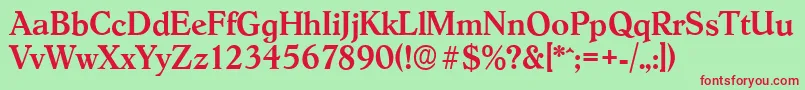 HobokenserialMediumRegular Font – Red Fonts on Green Background