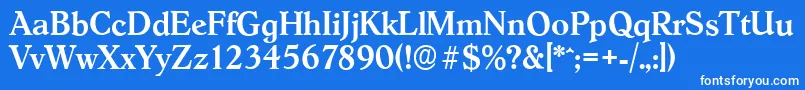 フォントHobokenserialMediumRegular – 青い背景に白い文字