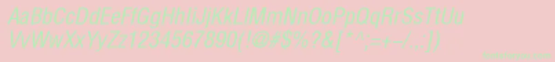 HelioscondItalic Font – Green Fonts on Pink Background